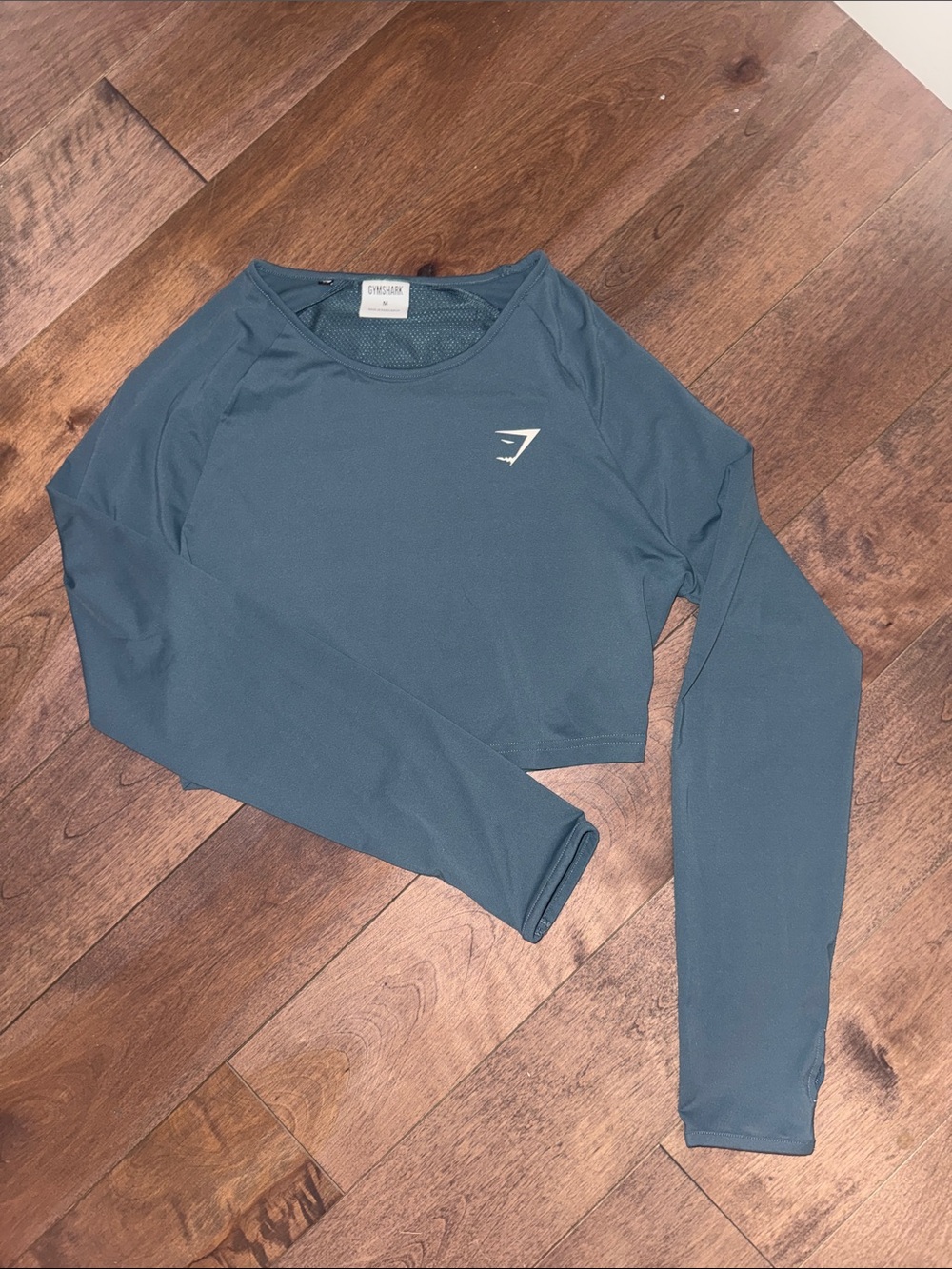 Gymshark Women's Long Sleeve Crop Top in Slate Teal